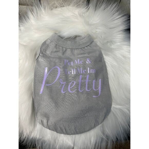 Handmade Funny Dog Clothing, Dog shirt, Pet shirt, Pet me and tell me I'm pretty - Picture 2 of 7